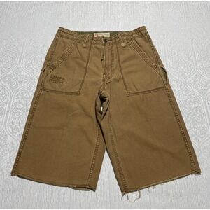 Cargo Supply Mens Brown Shorts Size 28 Raw Hem Utility‎ Casual